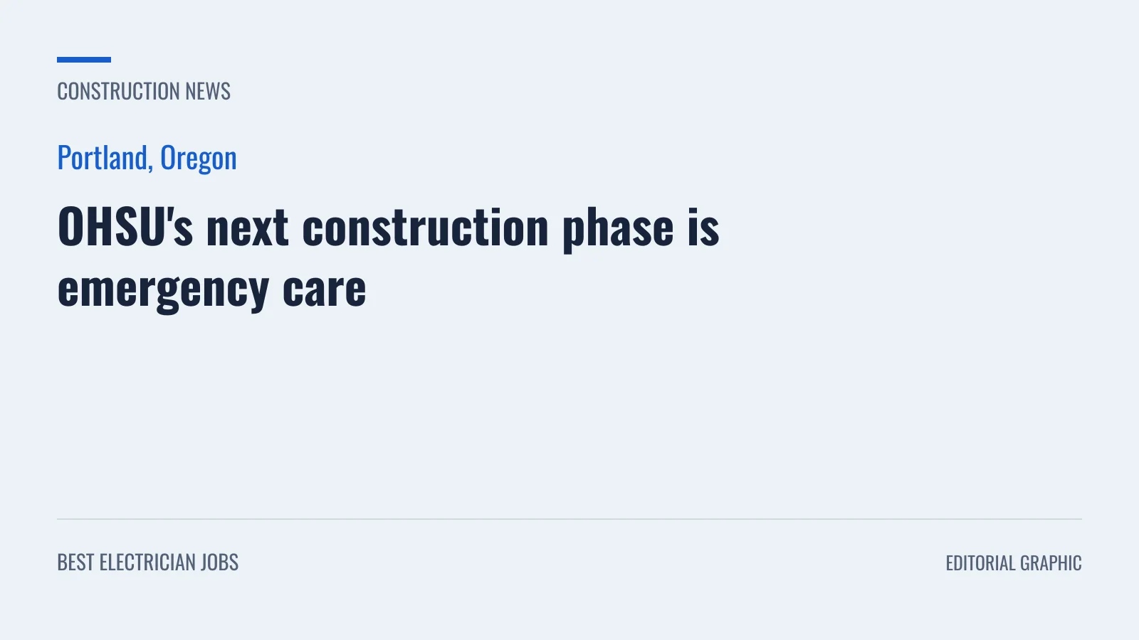 Project fact card: OHSU's next construction phase is emergency care